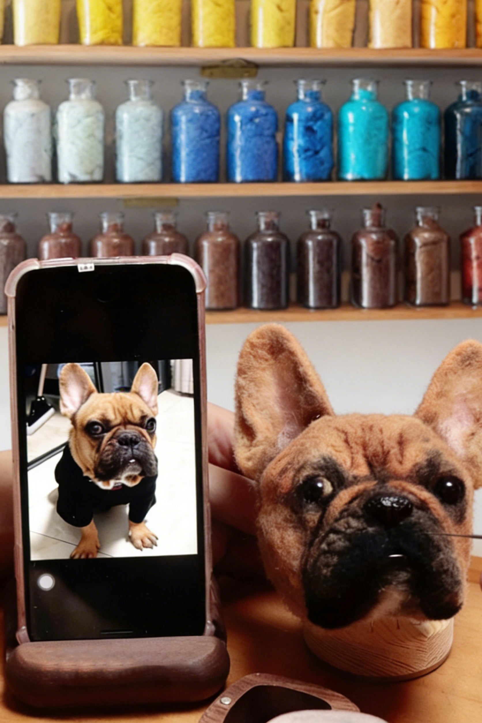 Custom 3D Wool Felt Portrait Pet Head Poseture Without Photo Frame