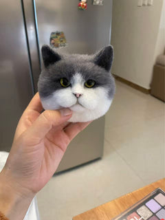 Custom Cat 3D Wool Felt Portrait Without Photo Frame | Handmade Memorial Gifts