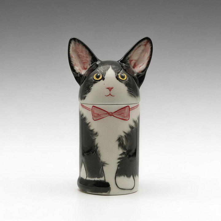 3D Cat Urn & Storage Jar With Customisable Hand-Painted Clothing And Accessories