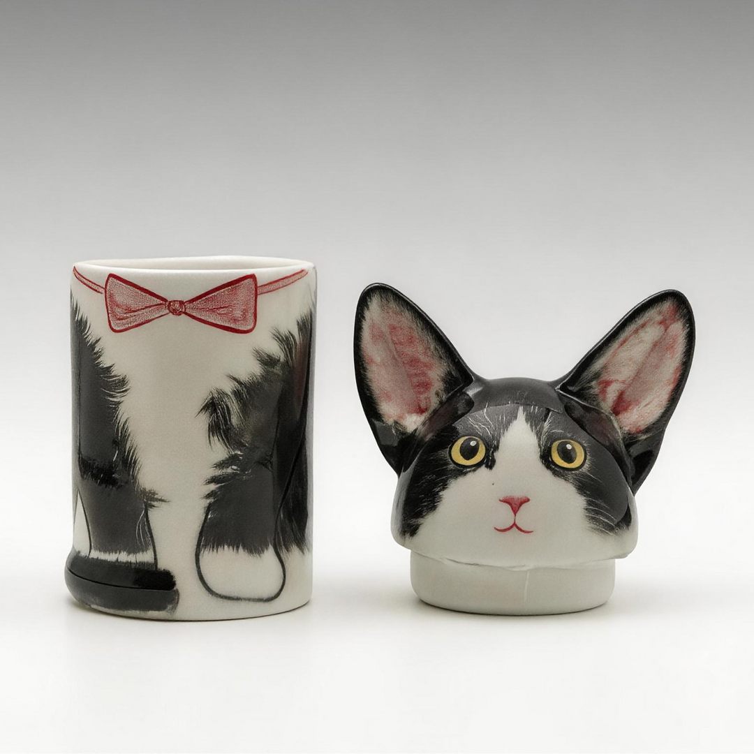 3D Cat Urn & Storage Jar With Customisable Hand-Painted Clothing And Accessories