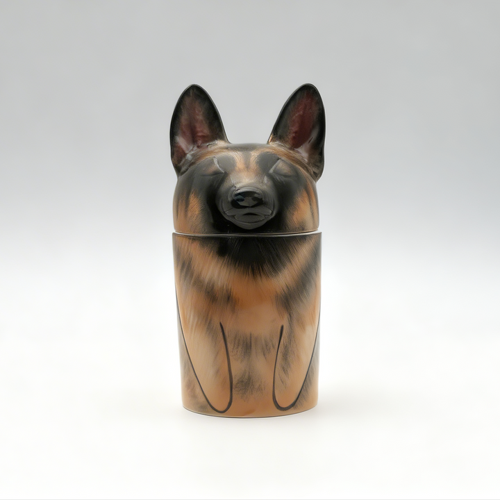3D Painted Dog Urn & Storage Jar