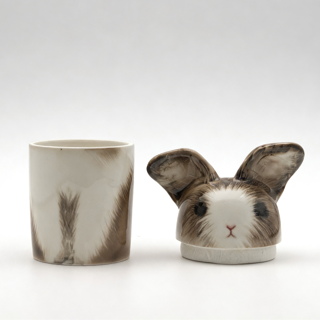 3D Painted Rabbit Urn & Storage Jar
