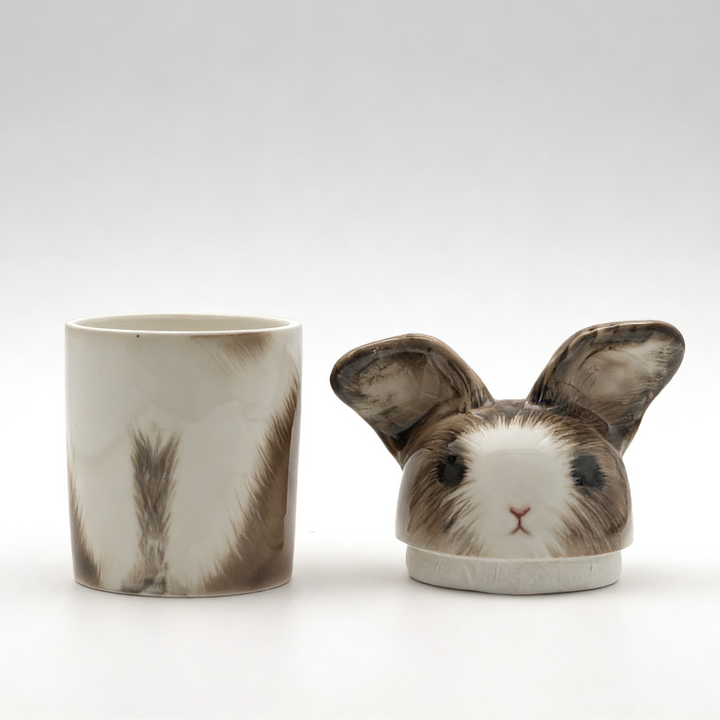 3D Painted Rabbit Urn & Storage Jar