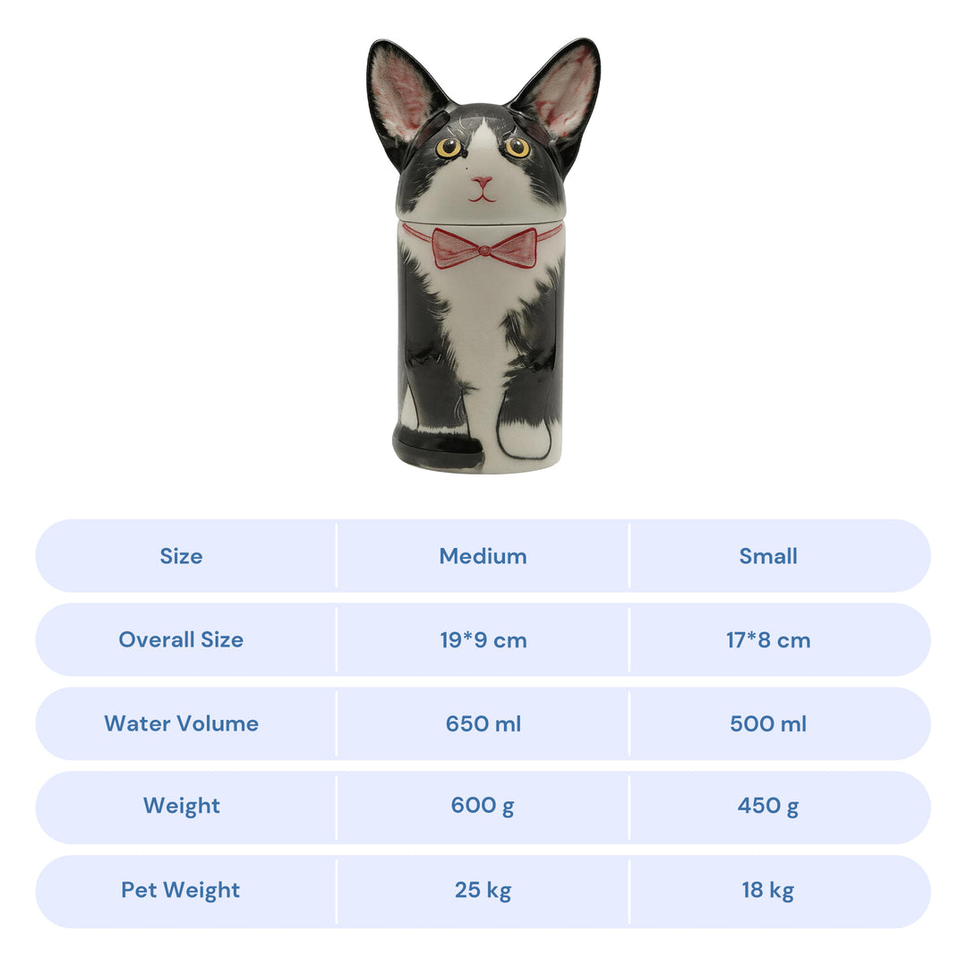 3D Cat Urn & Storage Jar With Customisable Hand-Painted Clothing And Accessories