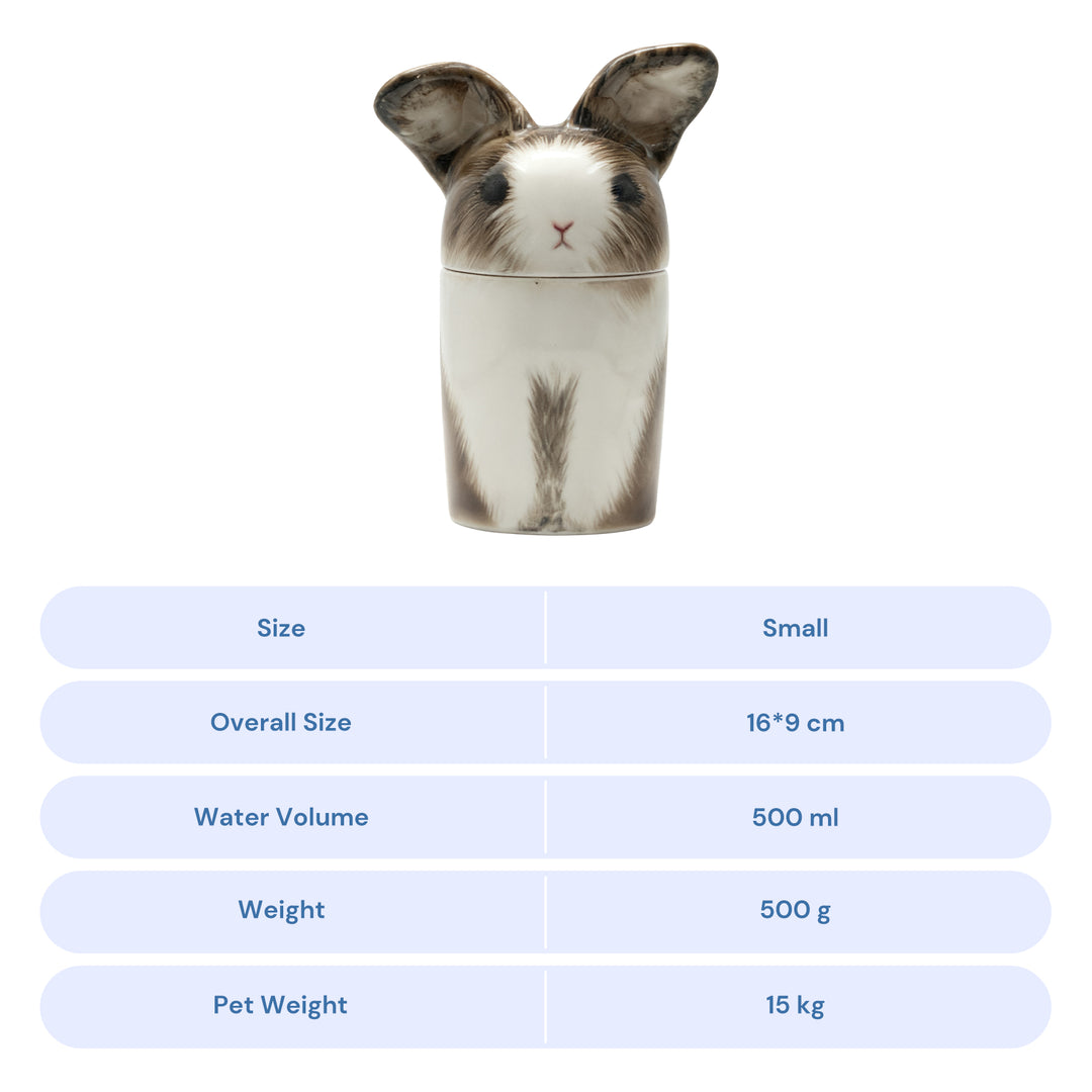 3D Painted Rabbit Urn & Storage Jar