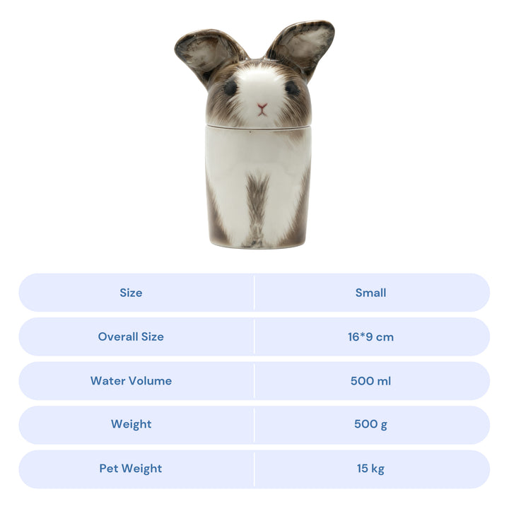 3D Painted Rabbit Urn & Storage Jar
