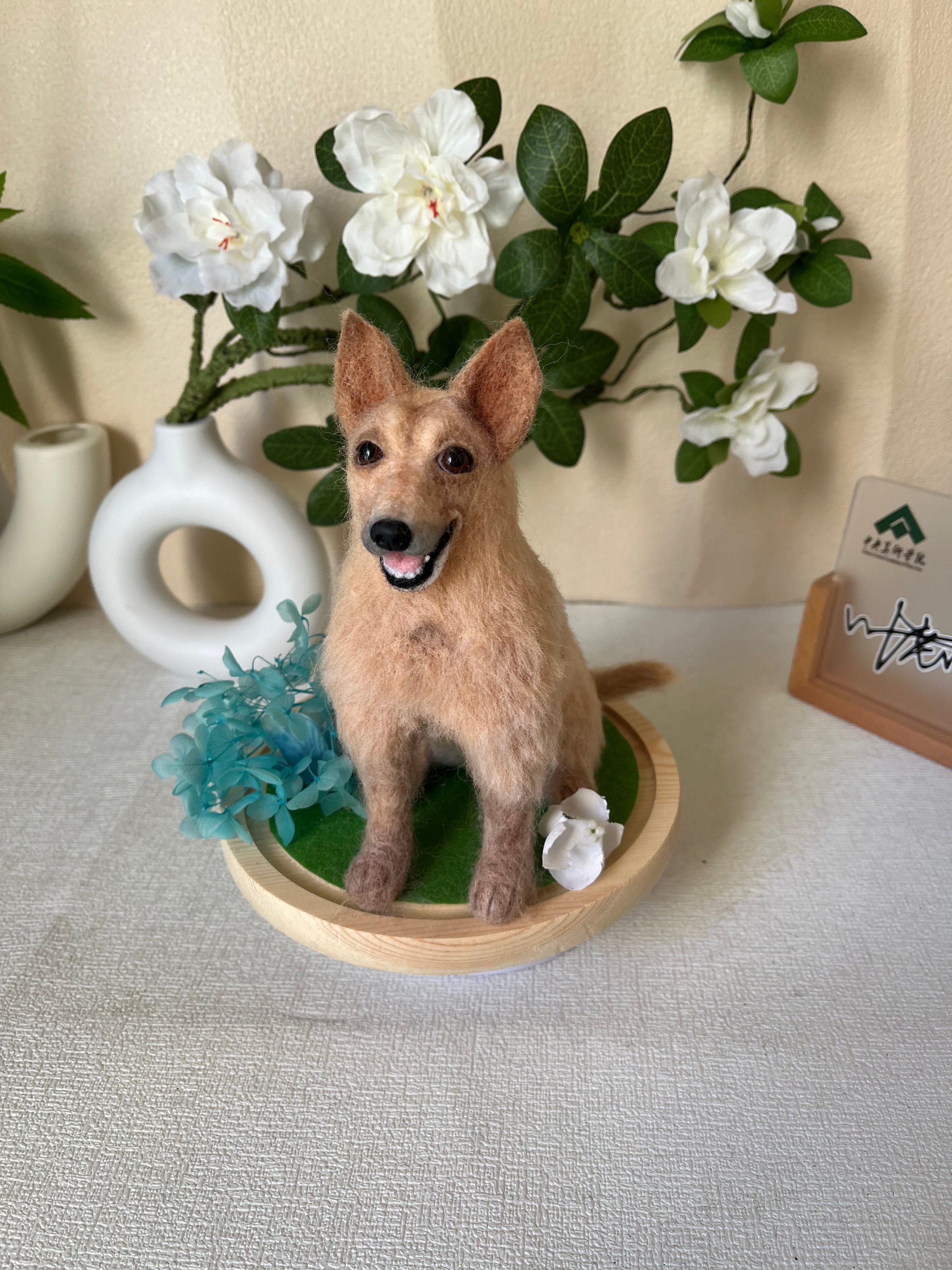 Custom Dog 3D Wool Felt Portrait Without Photo Frame | Handmade Memorial Gifts
