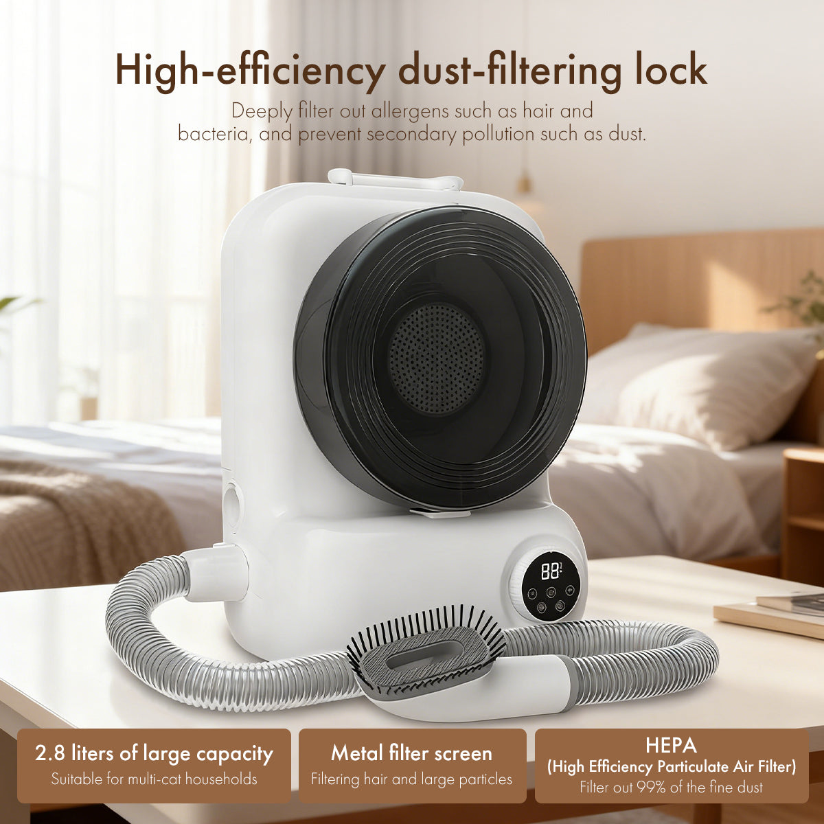 5-in-1 Grooming Vacuum Kit for Easy Pet Care Hair Vacuum and Blower