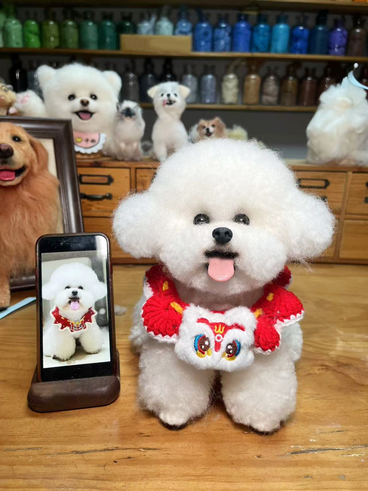 Custom 3D Wool Felt Portrait Pet Full Body Poseture