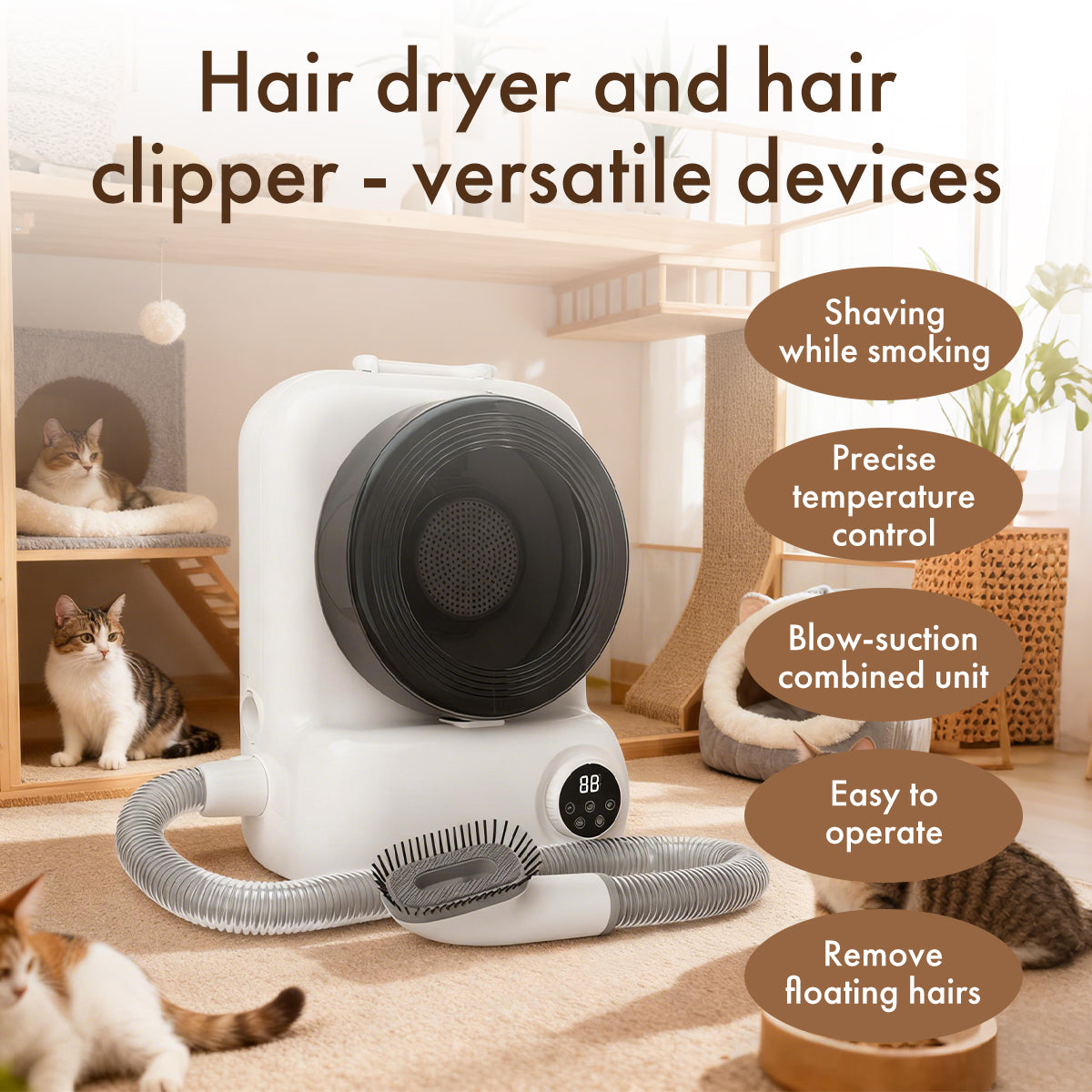 5-in-1 Grooming Vacuum Kit for Easy Pet Care Hair Vacuum and Blower