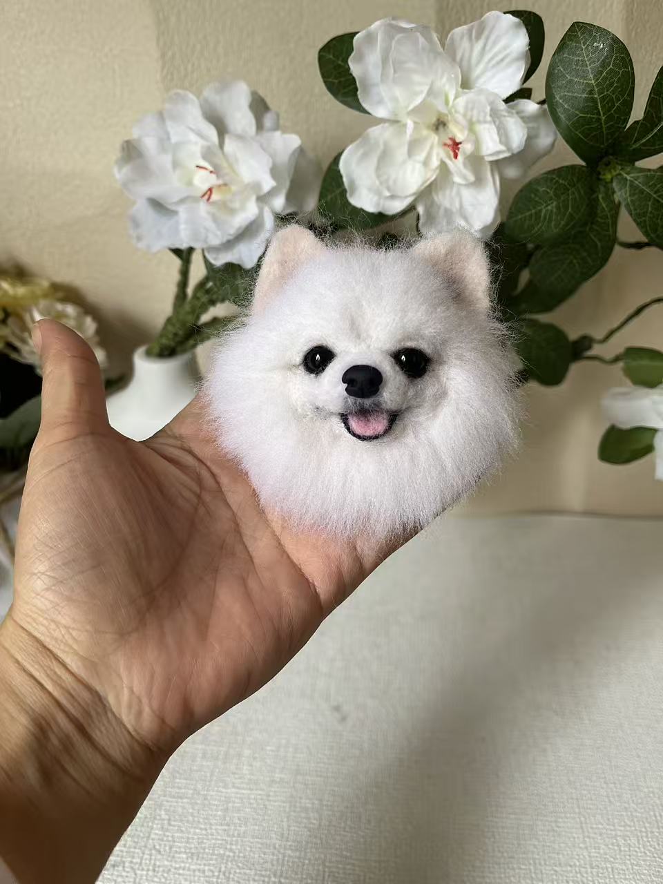 Custom Dog 3D Wool Felt Portrait Without Photo Frame | Handmade Memorial Gifts