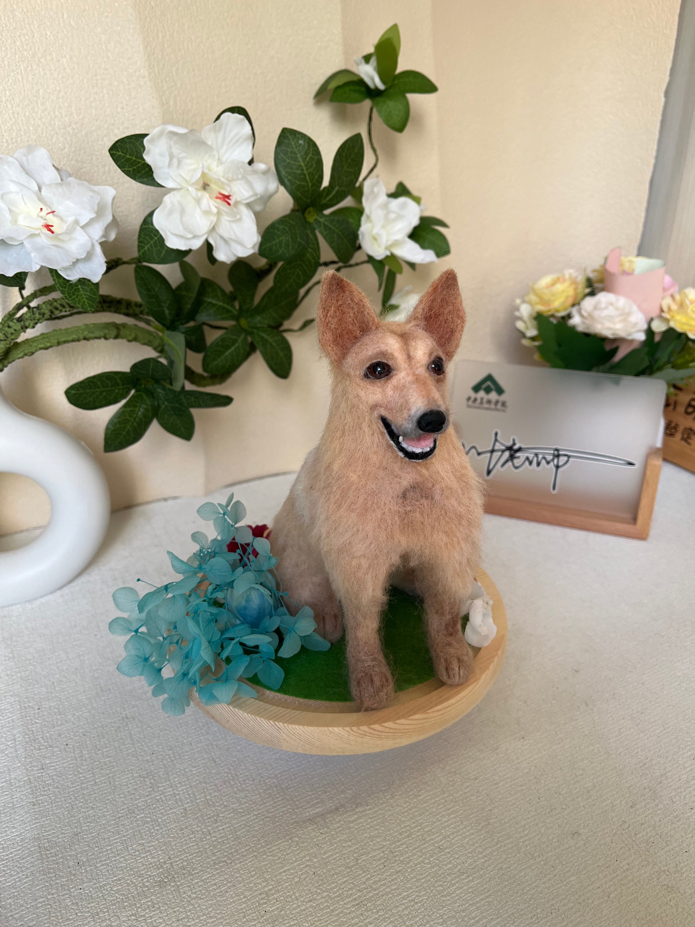 Custom Dog 3D Wool Felt Portrait Without Photo Frame | Handmade Memorial Gifts