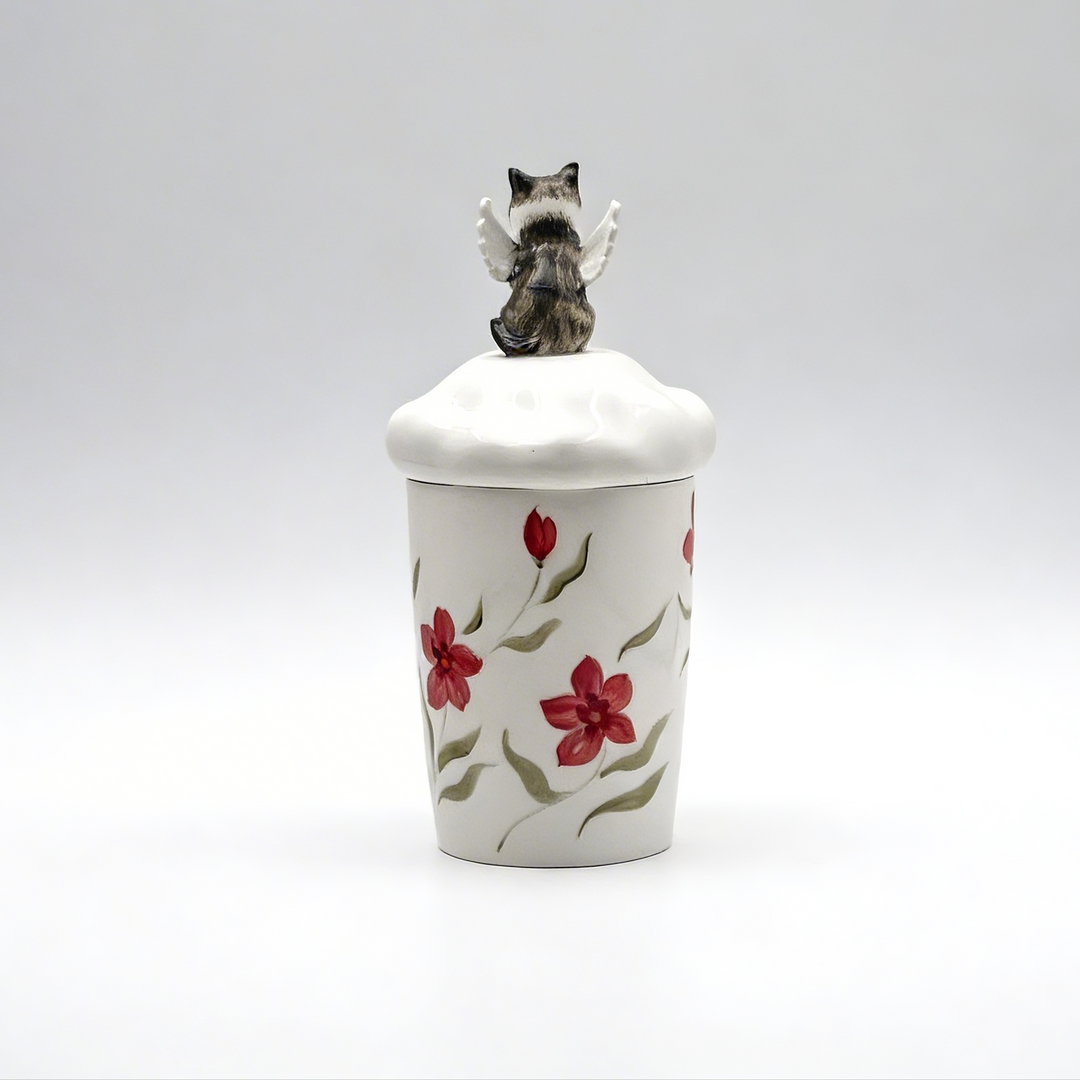 Angel Hundred Flowers Pet Urn & Storage Jar