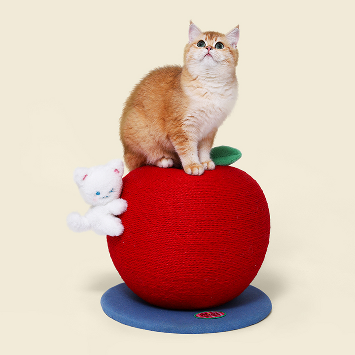 Apple Cat Tree with Honey Cat Lying Down