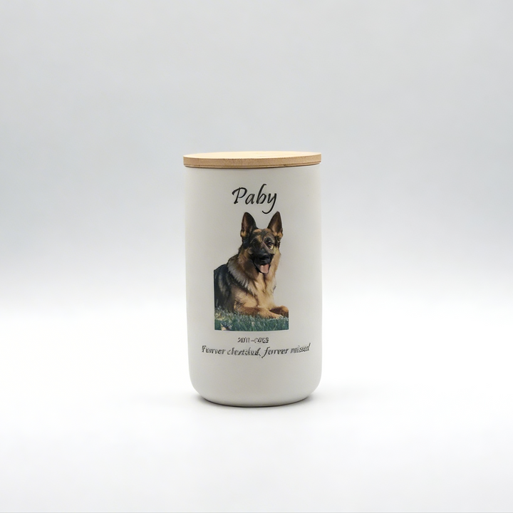 Minimalist Pet Urn & Storage Jar (Overglaze Enamel)