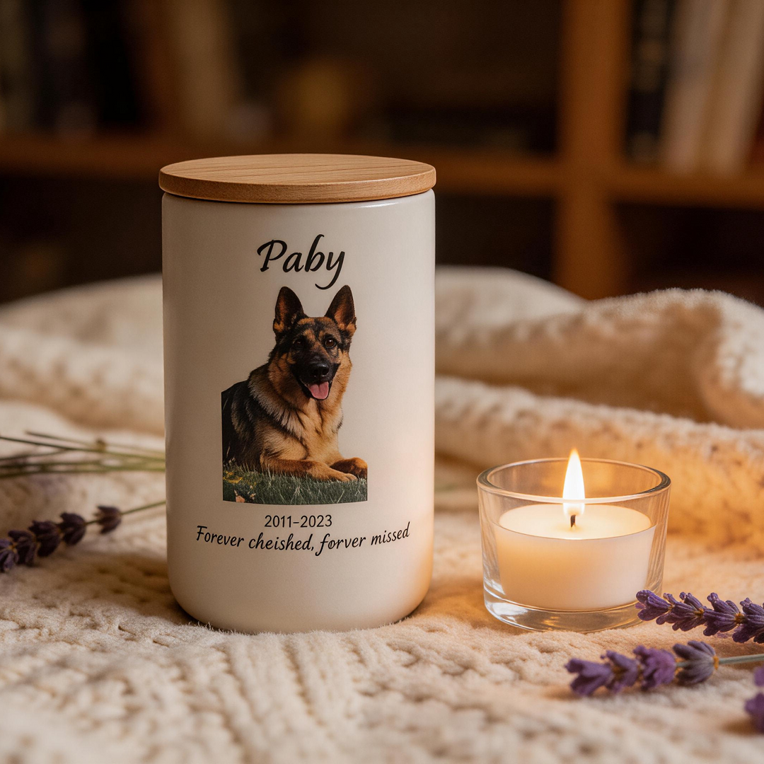 Minimalist Pet Urn & Storage Jar (Overglaze Enamel)
