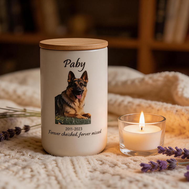 Minimalist Pet Urn & Storage Jar (Overglaze Enamel)