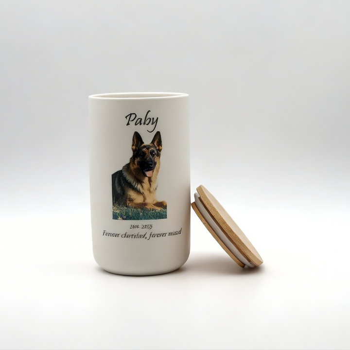 Minimalist Pet Urn & Storage Jar (Overglaze Enamel)