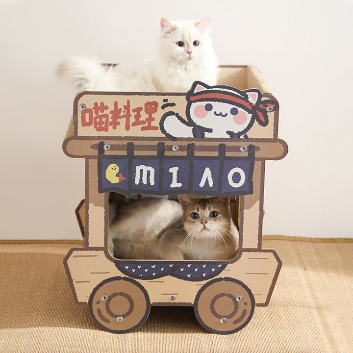 Tempura Meow Food Cart 2 in 1 Cat Scratcher Bed