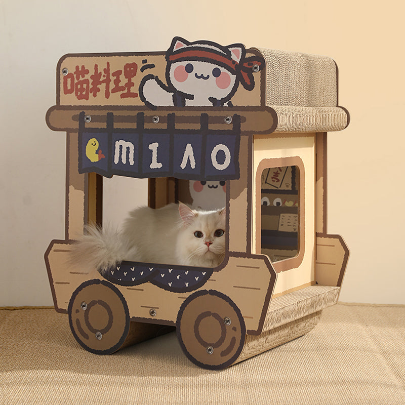 Tempura Meow Food Cart 2 in 1 Cat Scratcher Bed