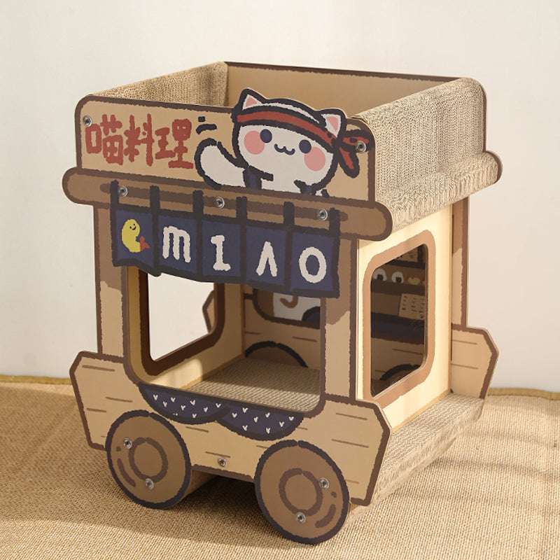 Tempura Meow Food Cart 2 in 1 Cat Scratcher Bed