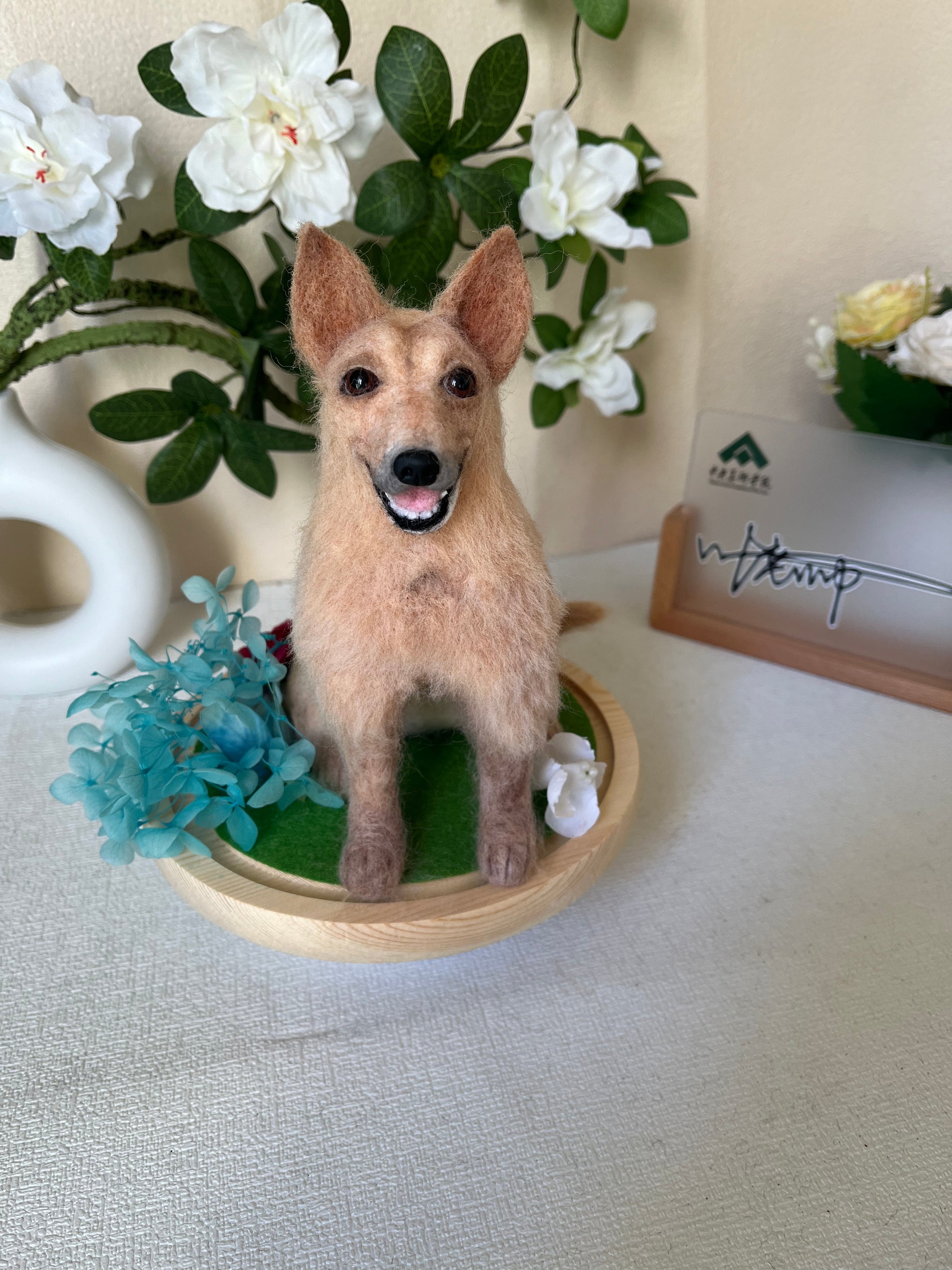 Custom Dog 3D Wool Felt Portrait Without Photo Frame | Handmade Memorial Gifts