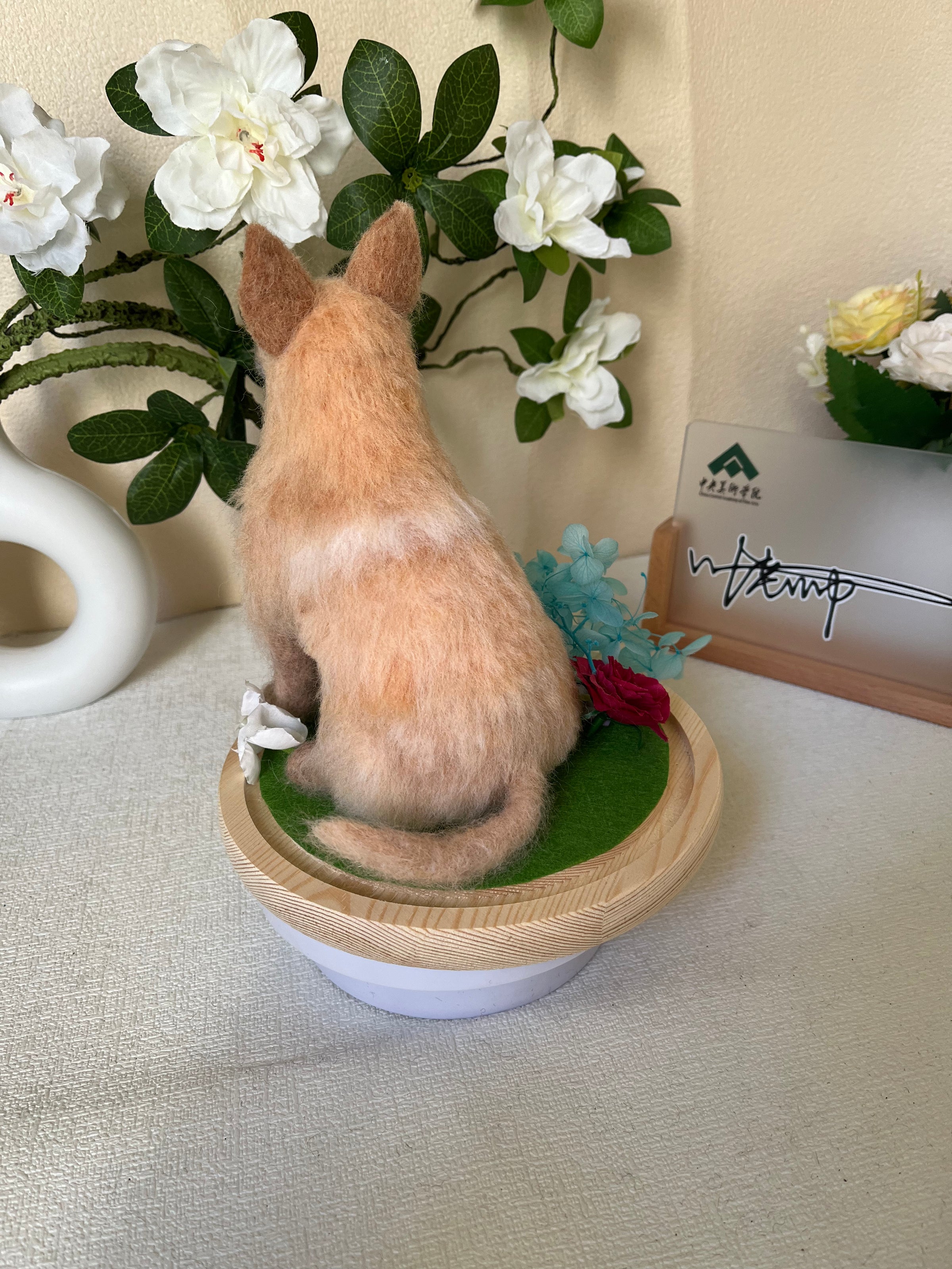 Custom Dog 3D Wool Felt Portrait Without Photo Frame | Handmade Memorial Gifts